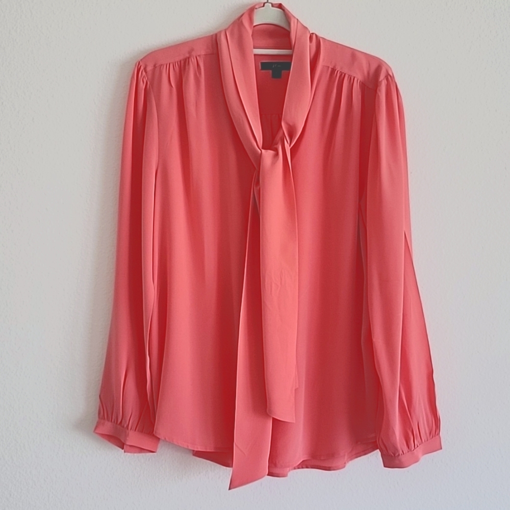 J CREW Bow Blouse. Size Large. Color, Blush
